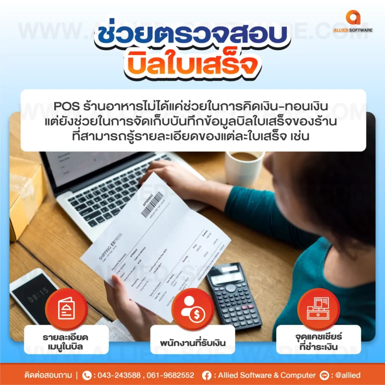 โปรแกรมร้านอาหาร, ระบบ POS ร้านอาหาร, ตรวจสอบยอดขายร้านอาหาร